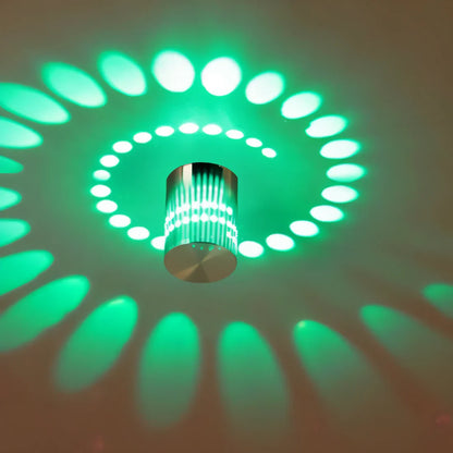 Lythera Cylindrical LED Wall Lamp with Colorful Spiral Lighting