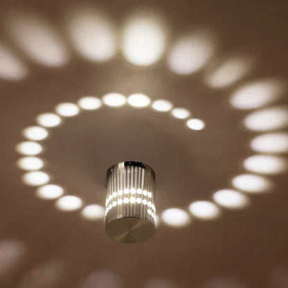 Lythera Cylindrical LED Wall Lamp with Colorful Spiral Lighting