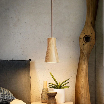 Thalene Scandinavian Modern LED Pendant Lamp made of Wood