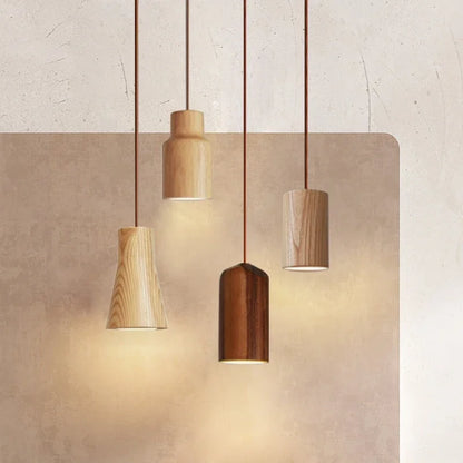 Thalene Scandinavian Modern LED Pendant Lamp made of Wood