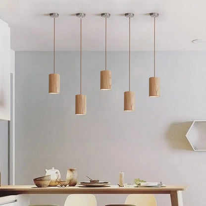 Thalene Scandinavian Modern LED Pendant Lamp made of Wood