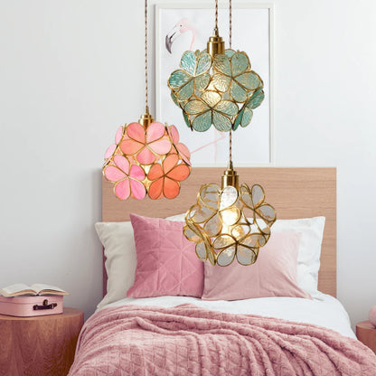 Nuvia Modern Flower Shape Glass LED Pendant Lamp