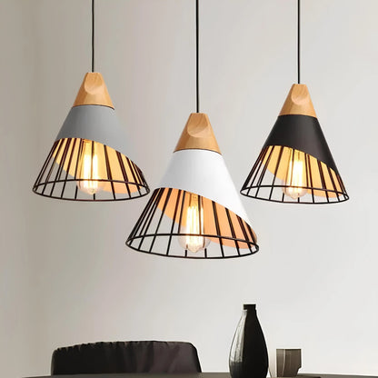 Callista Industrial Pendant Lamp with Open Cage Design