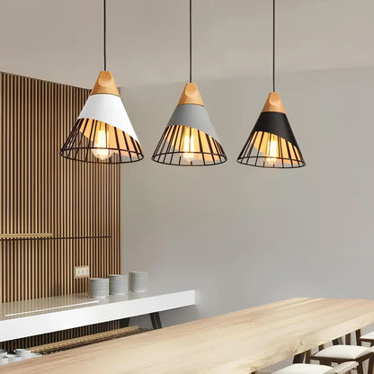 Callista Industrial Pendant Lamp with Open Cage Design