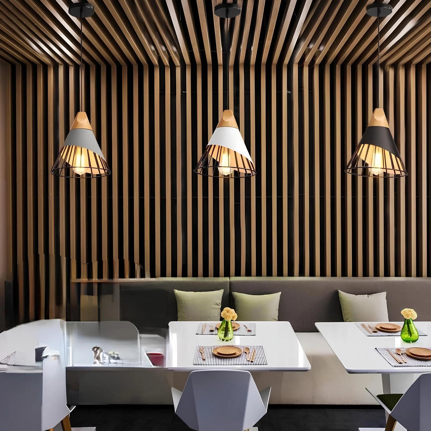 Callista Industrial Pendant Lamp with Open Cage Design