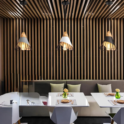 Callista Industrial Pendant Lamp with Open Cage Design