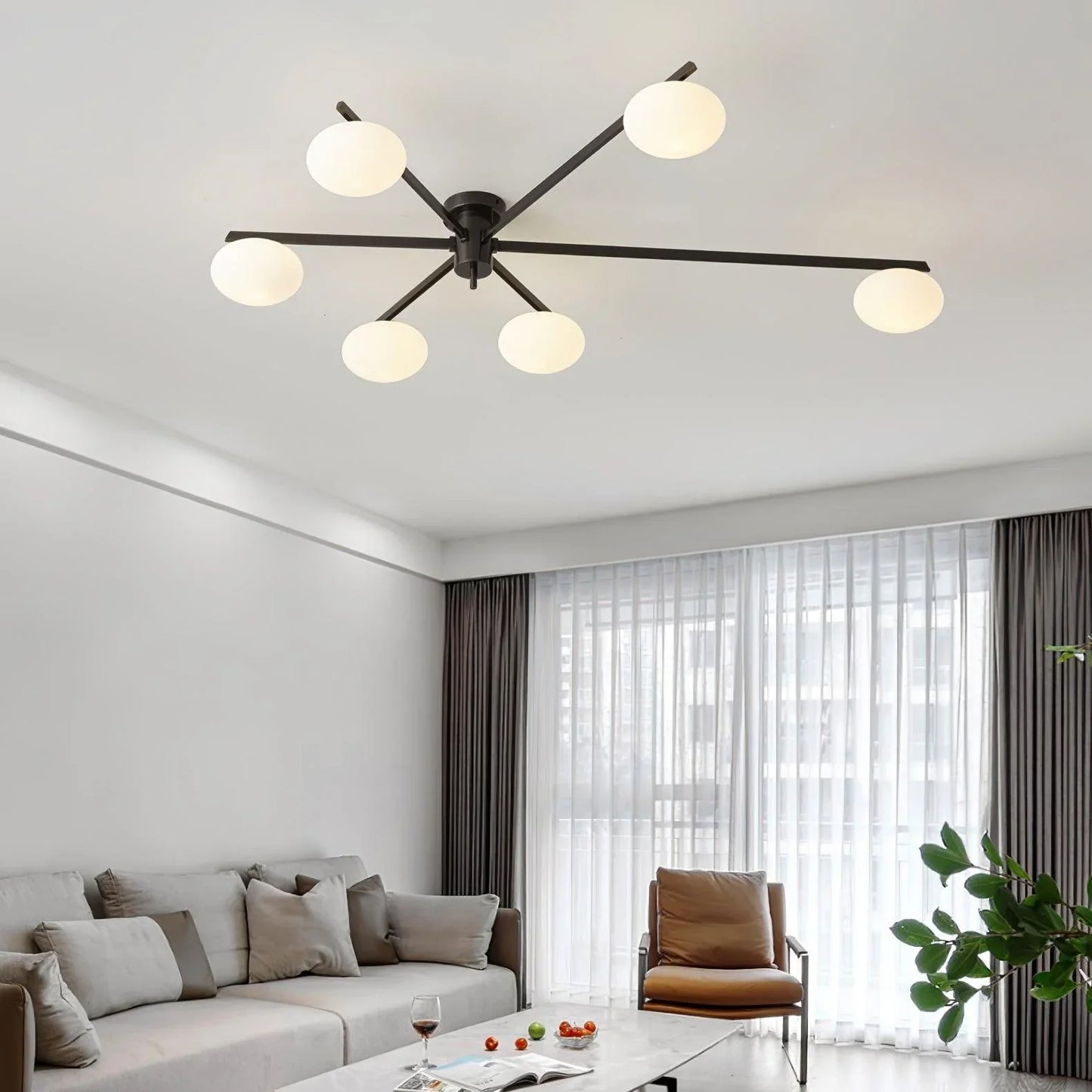Drusilla Minimalist Scandinavian Glass Ceiling Lamp