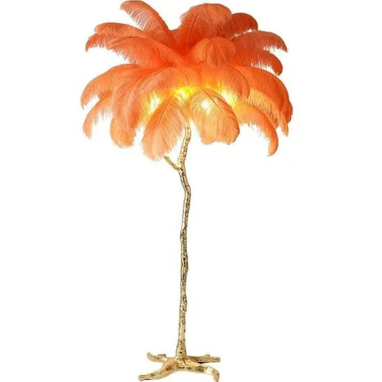 Nocturna Luxury Standing Floor Lamp with Feathers