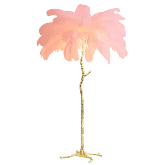 Nocturna Luxury Standing Floor Lamp with Feathers