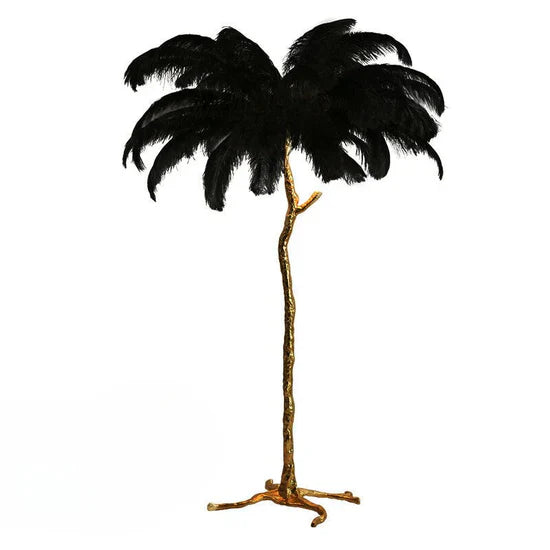 Nocturna Luxury Standing Floor Lamp with Feathers
