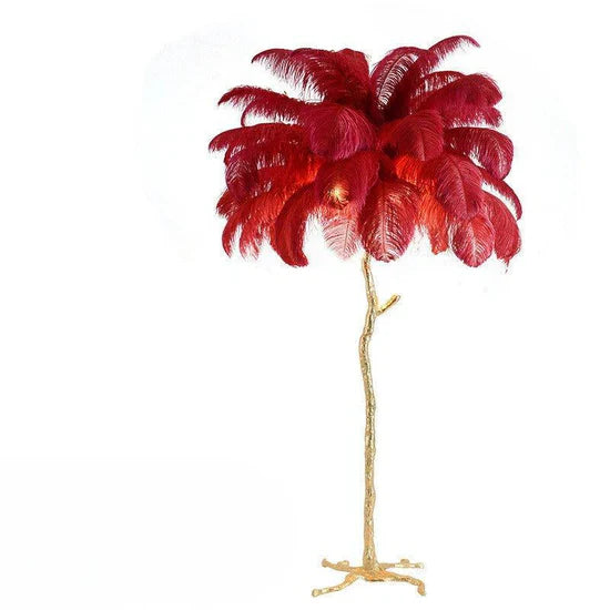 Nocturna Luxury Standing Floor Lamp with Feathers