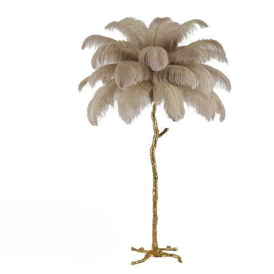 Nocturna Luxury Standing Floor Lamp with Feathers