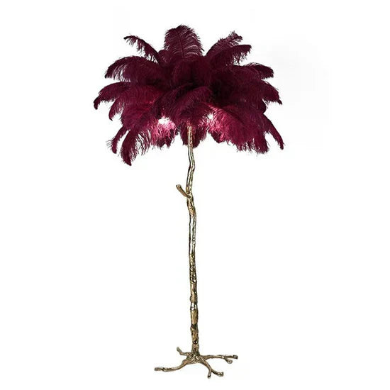 Nocturna Luxury Standing Floor Lamp with Feathers