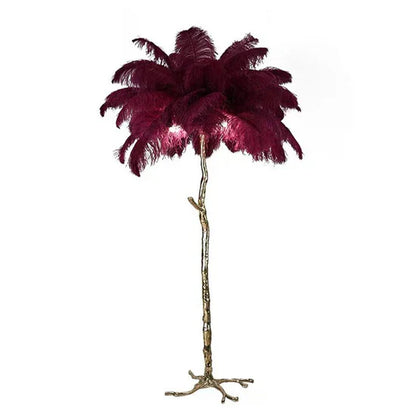Nocturna Luxury Standing Floor Lamp with Feathers