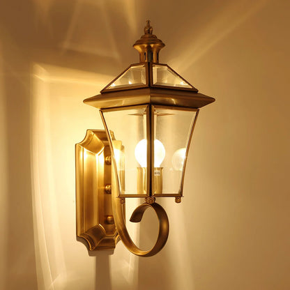 Olivara Retro Brass Outdoor Wall Lamp