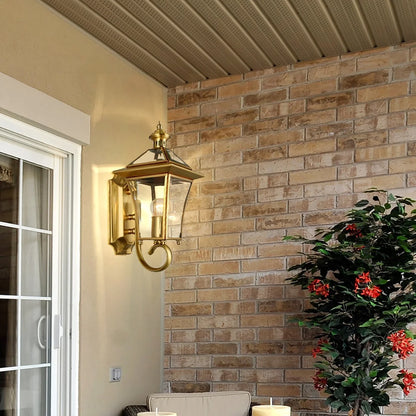 Olivara Retro Brass Outdoor Wall Lamp