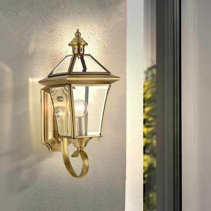 Olivara Retro Brass Outdoor Wall Lamp