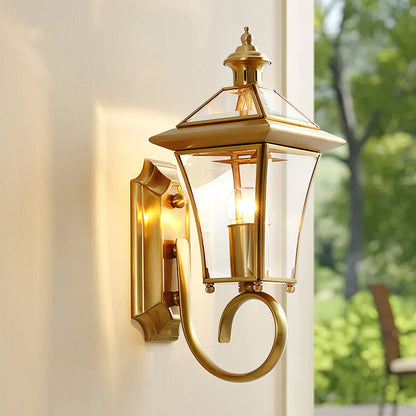 Olivara Retro Brass Outdoor Wall Lamp