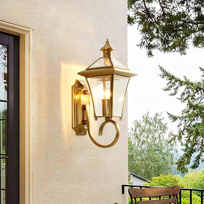 Olivara Retro Brass Outdoor Wall Lamp