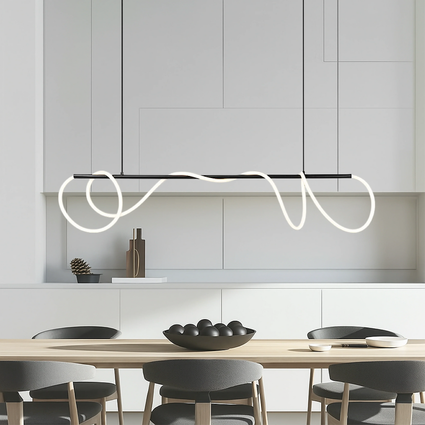Delyra Linear Pendant Lamp for Above the Dining Table or Kitchen