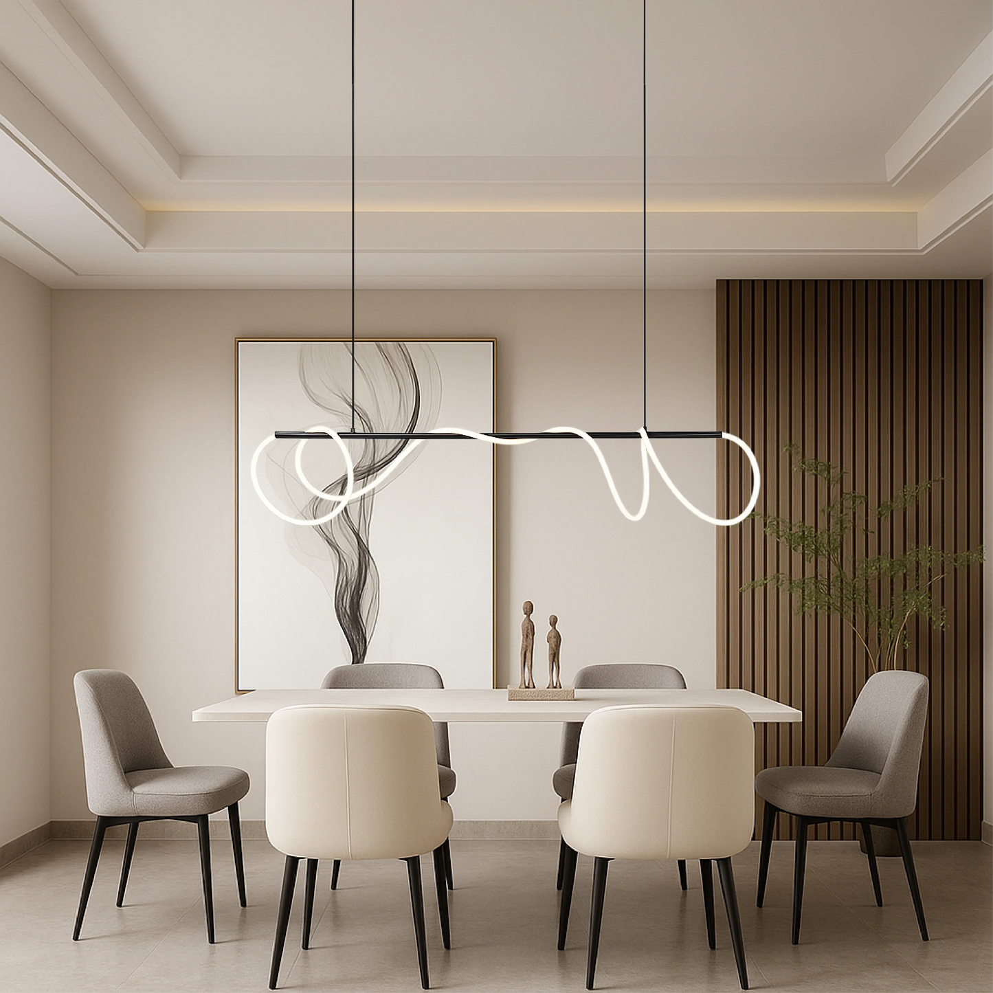 Delyra Linear Pendant Lamp for Above the Dining Table or Kitchen