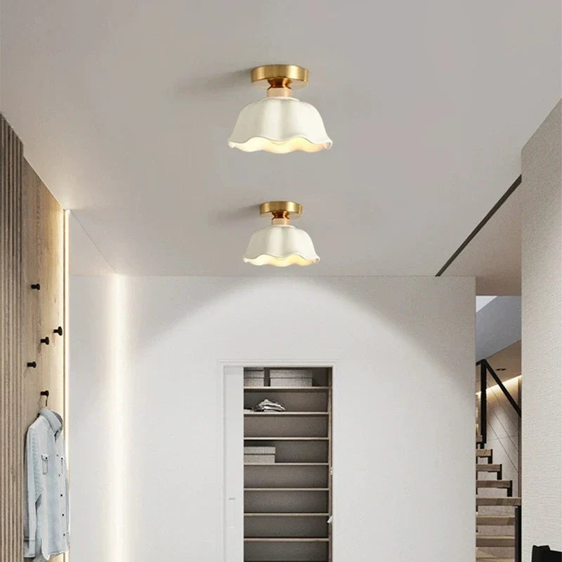 Calithea Glass and Ceramic Ceiling Lamp for Modern Living Spaces