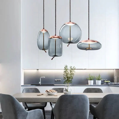 Isolara Rose Gold Pendant Lamp with Rope Accent