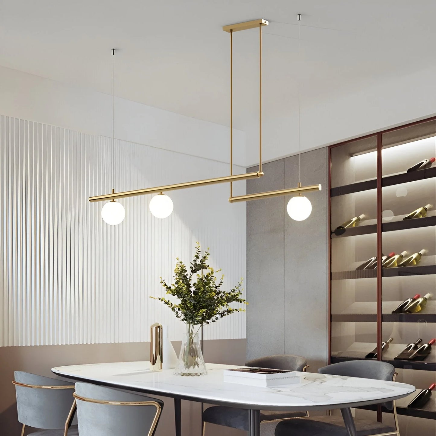 Altana Nordic Glass Linear Luxury Pendant Lamp