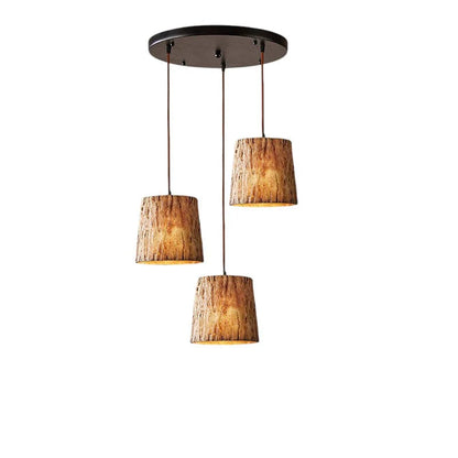 Solina Wooden Tree Trunk Pendant Lamp with Natural Look