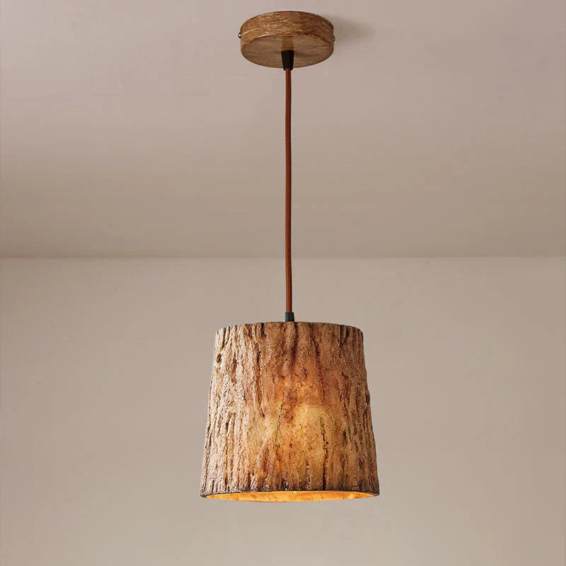 Solina Wooden Tree Trunk Pendant Lamp with Natural Look