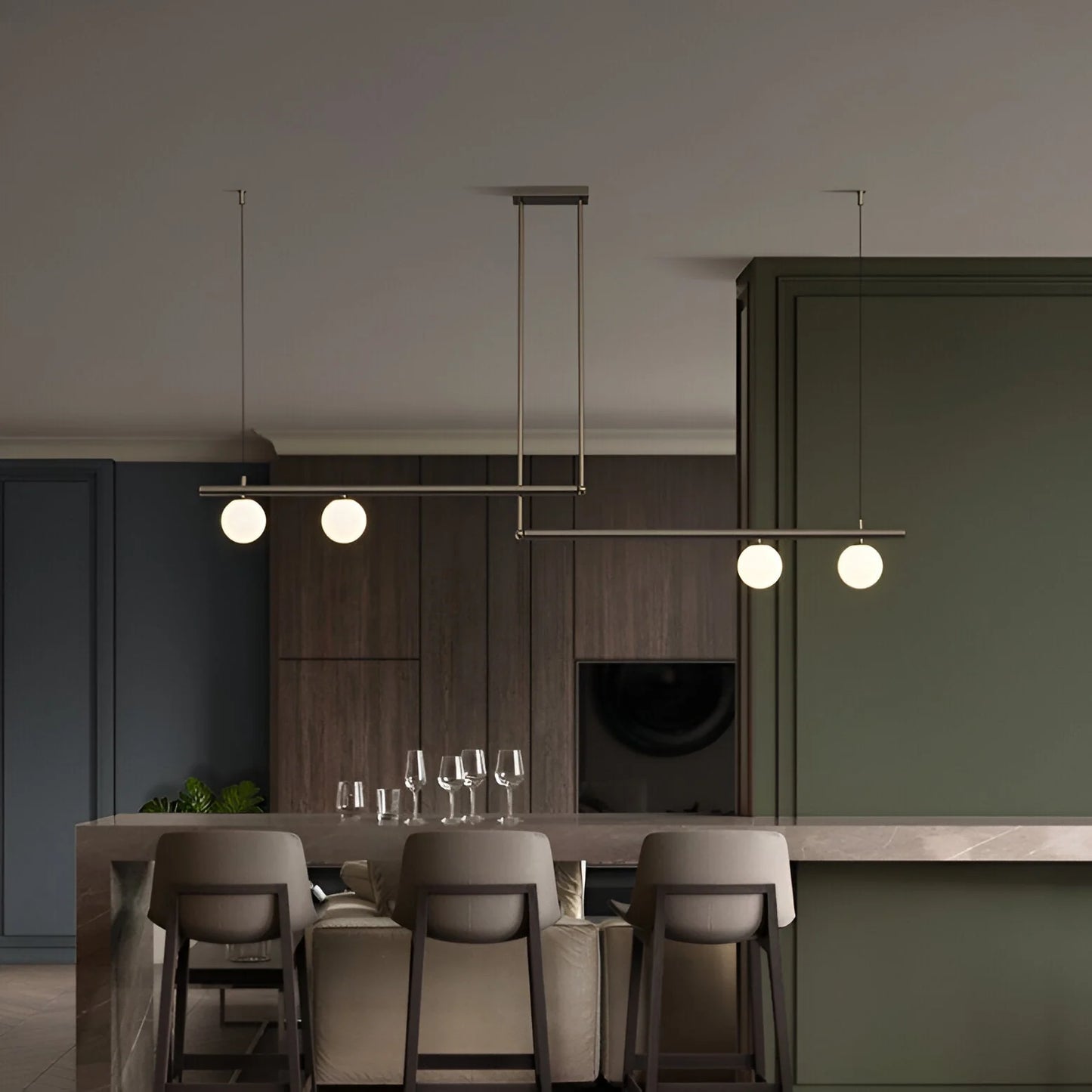 Altana Nordic Glass Linear Luxury Pendant Lamp