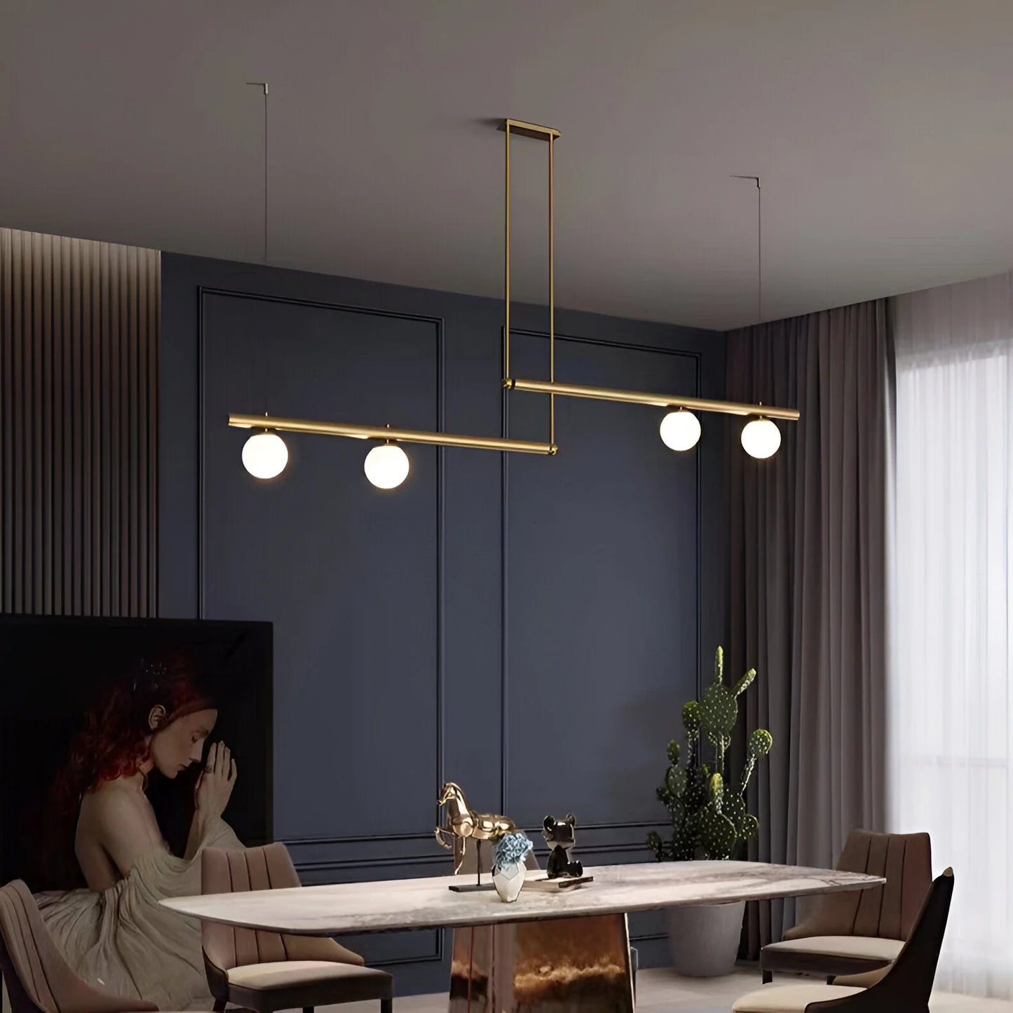 Altana Nordic Glass Linear Luxury Pendant Lamp