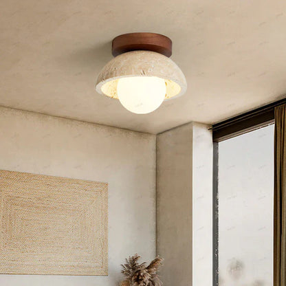 Orielle Boho Travertine Natural Stone LED Wall Lamp