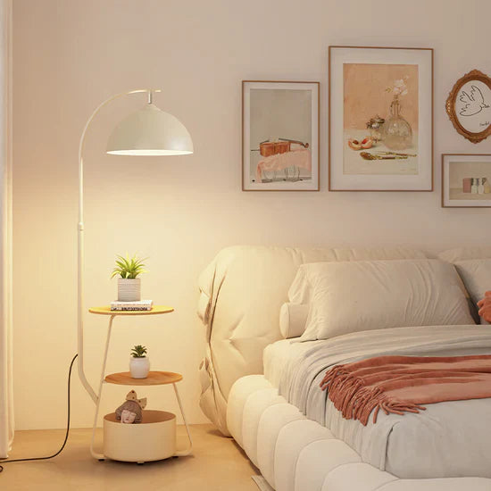 Tirene Scandinavian Floor Lamp with Storage Space
