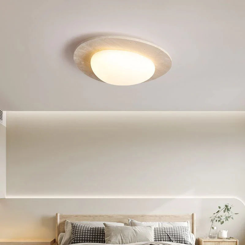 Calla Cream Travertine LED Ceiling Lamp
