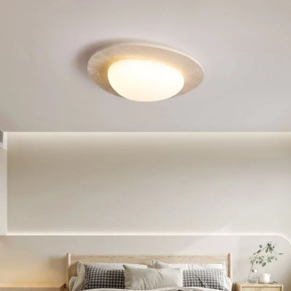 Calla Cream Travertine LED Ceiling Lamp