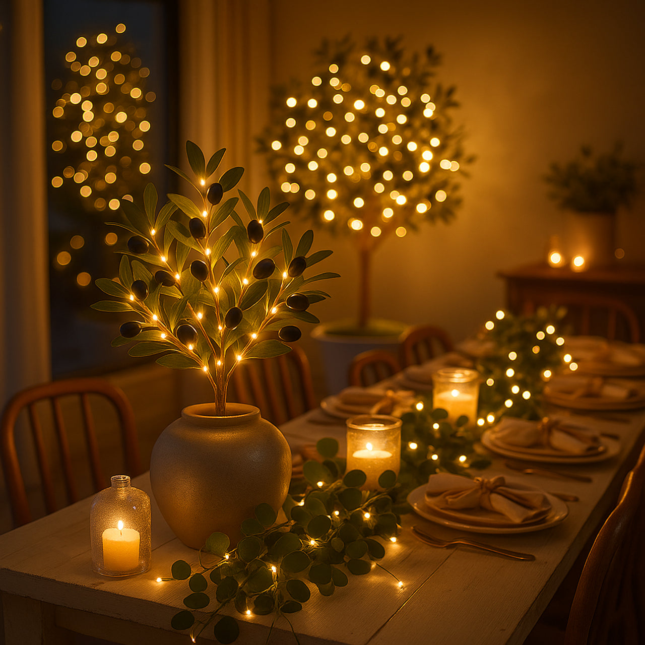 Twinkling Tree Olive Branch by Casa Solaro™