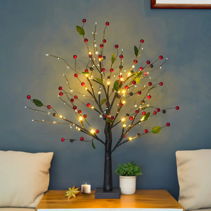 Twinkling Tree Red Berry Blossom by Casa Solaro™