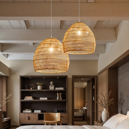 Themis Natural Wickerwork Pendant Lamp