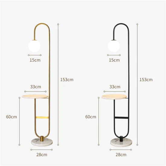 Oranthe Nordic LED Floor Lamp with Round Table