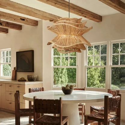 Ignara Creative Layered Rattan Pendant Lamp in Scandinavian Designer Style