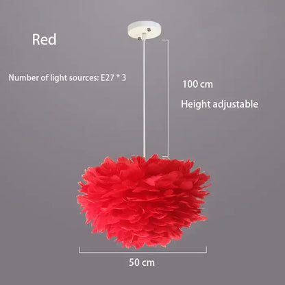 Virethia Scandinavian Feather Pendant Lamp with Modern LED