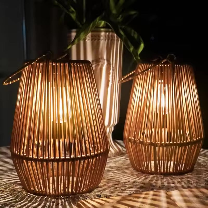 Solar Bamboo Lantern (Set of 2)