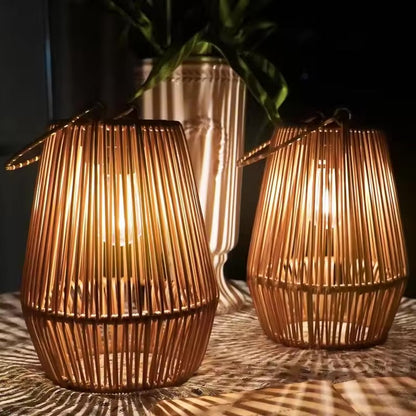 Solar Bamboo Lantern (Set of 2)