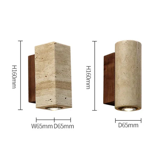Vionelle Modern Natural LED Wall Lamp in Travertine