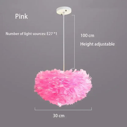 Virethia Scandinavian Feather Pendant Lamp with Modern LED