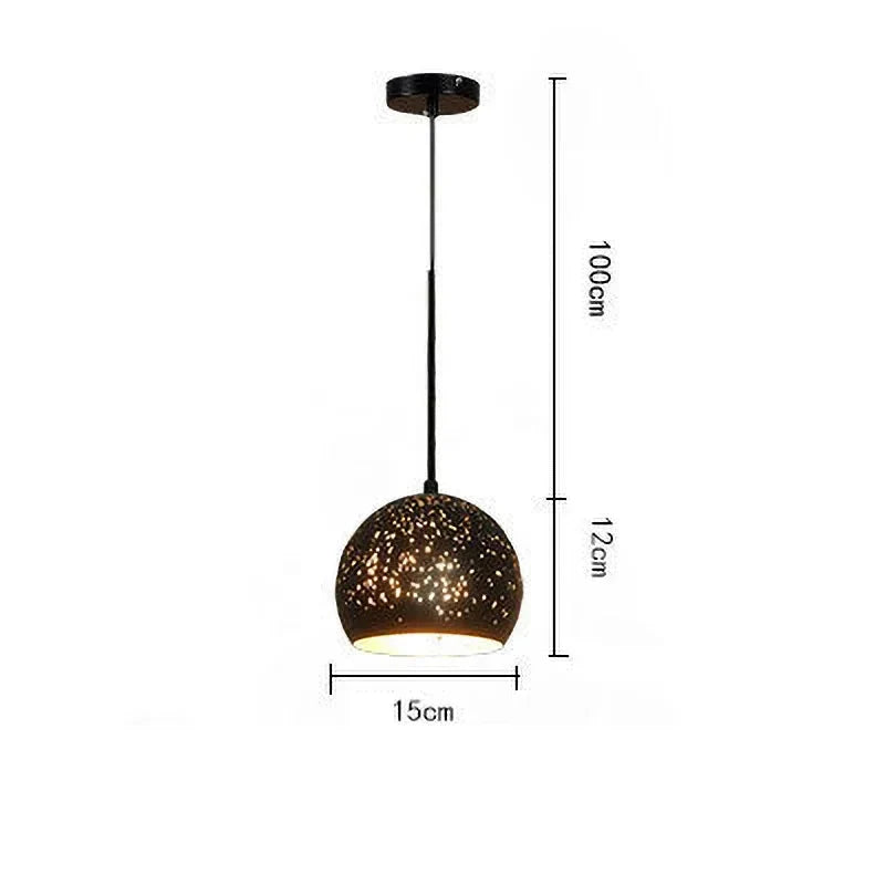 Noctyra Vintage Iron Pendant Lamp in Scandinavian Retro Loft Style