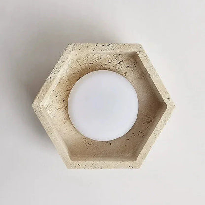 Albora Wabi Sabi Travertine LED Ceiling Lamp