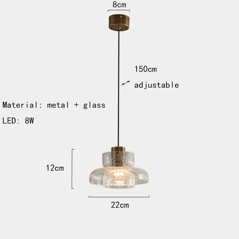 Candelora Modern Creative Glass Pendant Lamp with Cracked Effect