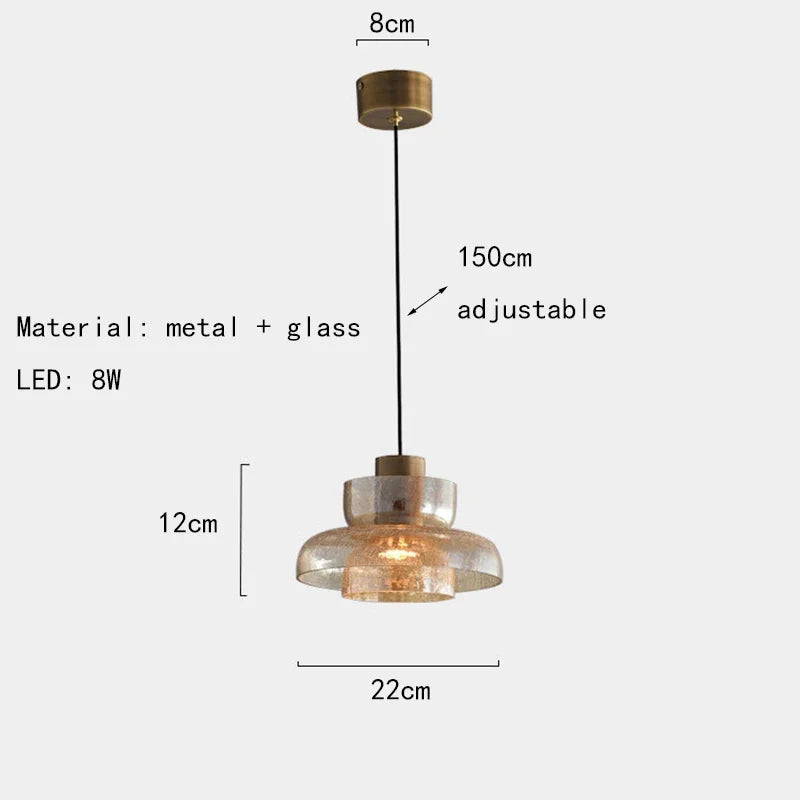 Candelora Modern Creative Glass Pendant Lamp with Cracked Effect